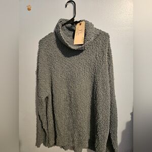 Light blue cowl long sleeve